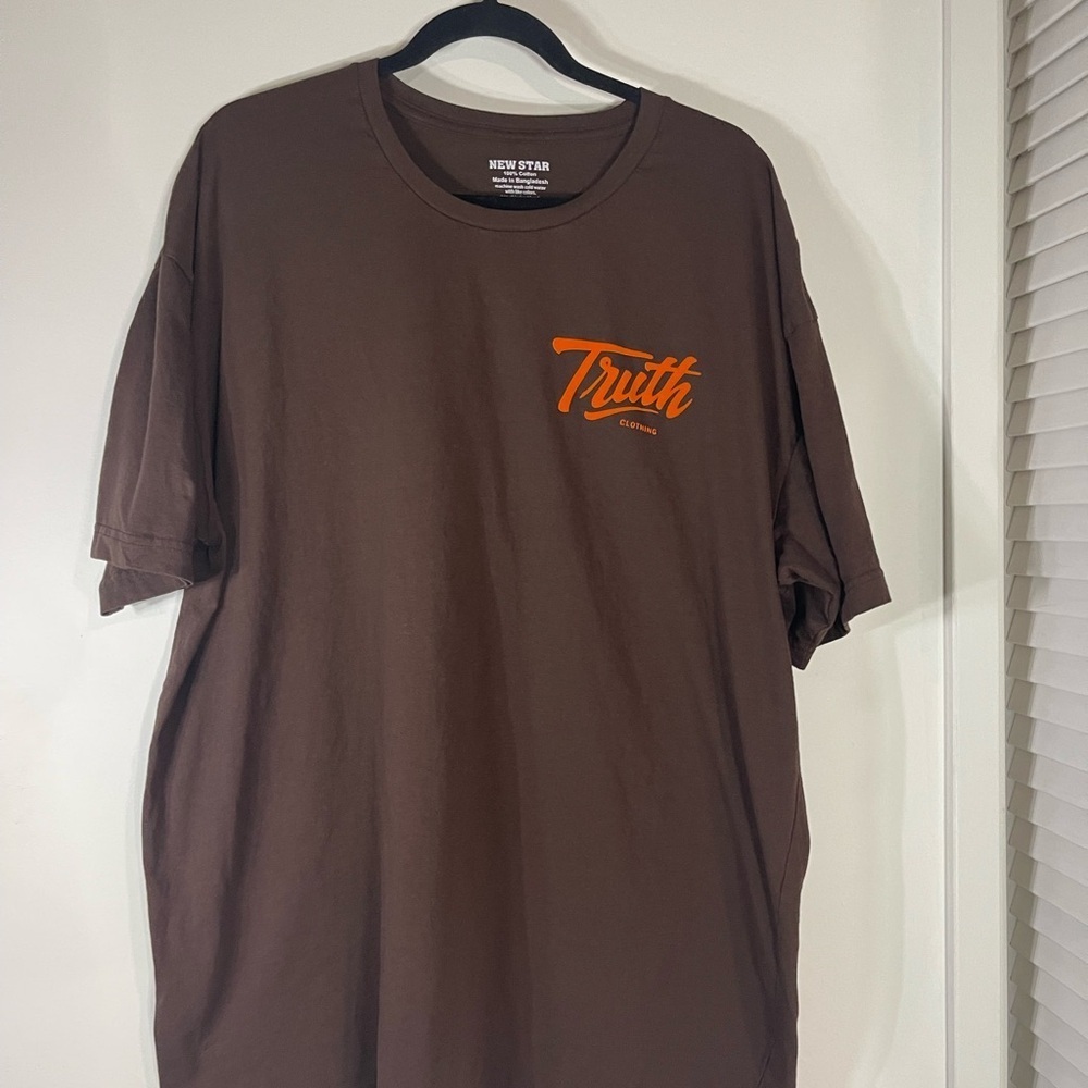 Brown Tee with Orange Detail - Picture 2 of 5